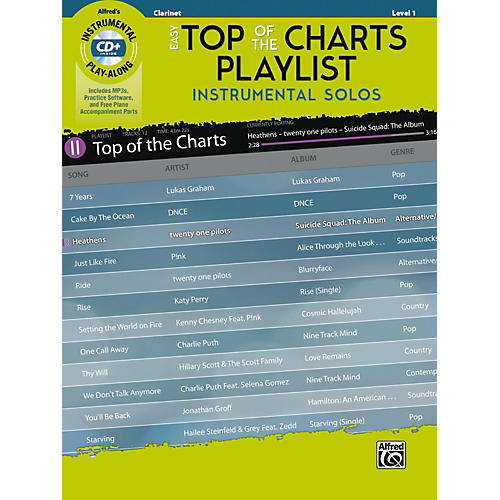 Easy Top of the Charts Playlist Instrumental Solos Clarinet Book & CD Level 1