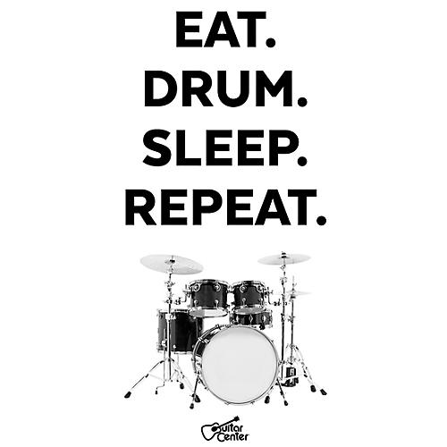 Eat, Drum, Sleep, Repeat - Black/White Magnet