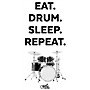 Guitar Center Eat, Drum, Sleep, Repeat - Black/White Sticker