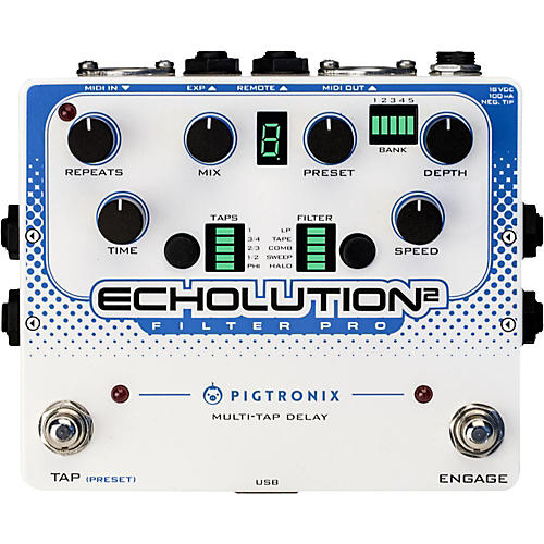 Echolution 2 Filter Pro Delay Guitar Pedal