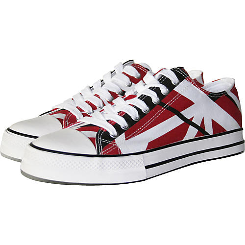 Eddie Van Halen Low Top Sneakers - Red, Black, and White Striped