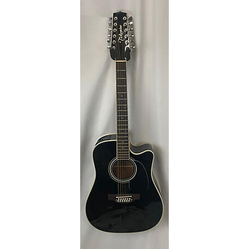 Takamine Ef381c 12 String Acoustic Electric Guitar Black