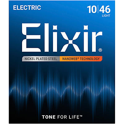 Elixir Electric Guitar Strings With NANOWEB Coating - Light (.010-.046)