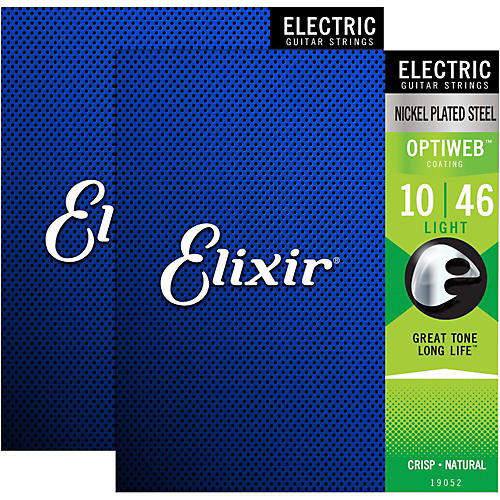 Elixir Electric Guitar Strings With OPTIWEB Coating, Light (.010-.046) 2-Pack