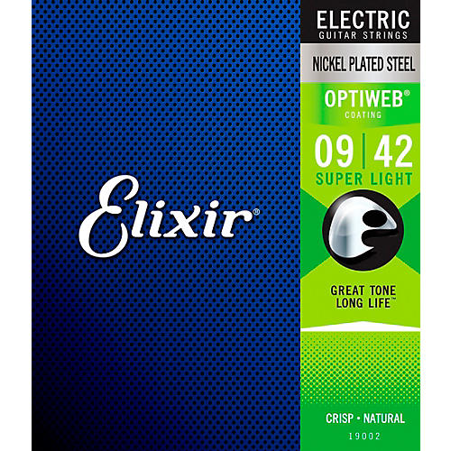 Electric Guitar Strings With OPTIWEB Coating, Super Light (.009-.042)