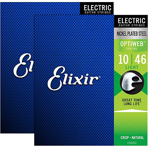 Electric Guitar Strings with OPTIWEB Coating, Light (.010-.046) - 2 Pack