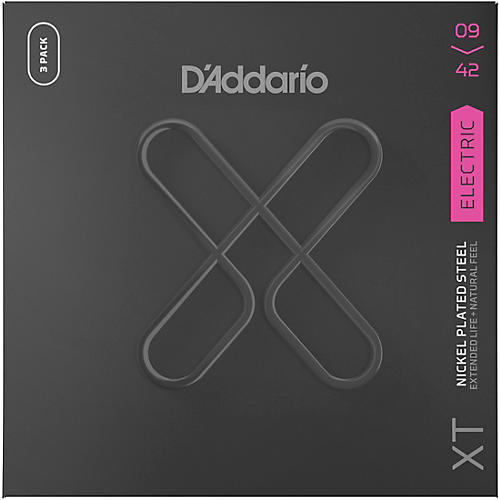 D'Addario Electric Guitar XT Nickel 09-42, Super Light 3-Pack