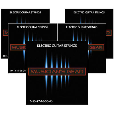 Musician's Gear Electric Nickel Plated Steel Guitar Strings 10-46 - 5-Pack