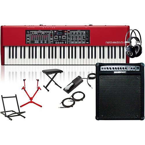 Electro 5 HP with Keyboard Amplifier, Matching Stand, Headphones, Bench, and Sustain Pedal