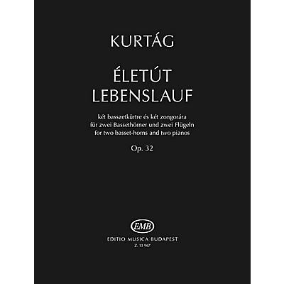 Editio Musica Budapest Eletut Lebenslauf, Op. 32 (for 2 Basset-Horns and 2 Pianos) EMB Series Softcover by Gyorgy Kurtag