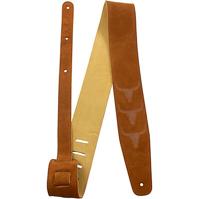 Perri's Embossed Bull Natural Suede Guitar Strap