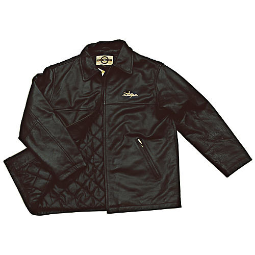 Embroidered Logo Leather Jacket