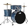 PDP by DW Encore Complete 5-Piece Drum Set With Chrome Hardware and Cymbals Azure Blue