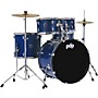PDP Encore Complete 5-Piece Drum Set With Chrome Hardware and Cymbals Royal Blue