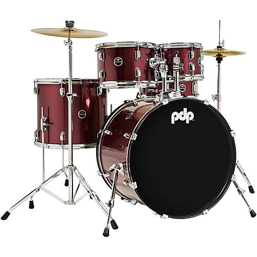 PDP by DW Encore Complete 5-Piece Drum Set With Hardware & Cymbals - Ruby Red