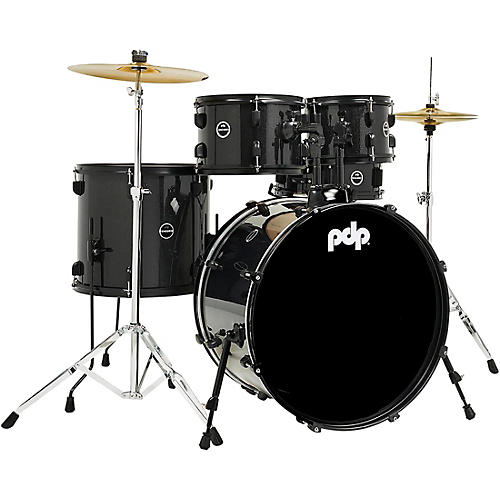 PDP by DW Encore Complete 5-Piece Drum Set With Hardware & Cymbals Black Onyx