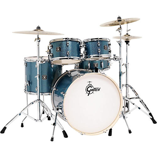 Energy 5-Piece Drum Set Blue Sparkle With Hardware and Zildjian Cymbals