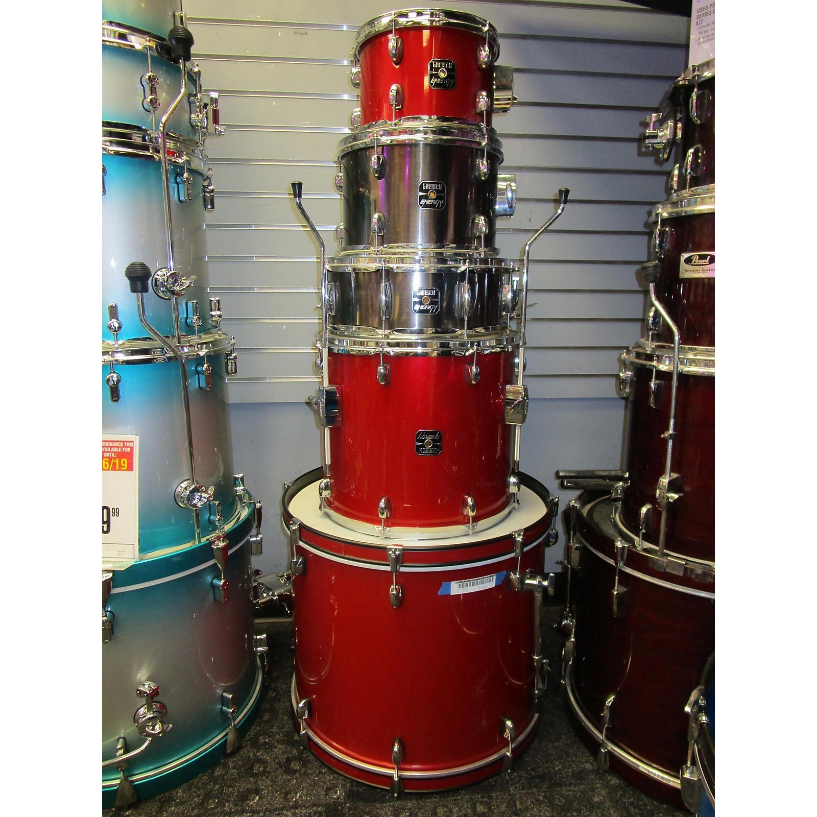Used Gretsch Drums Energy Drum Kit Chrome Red Metallic Musician's Friend