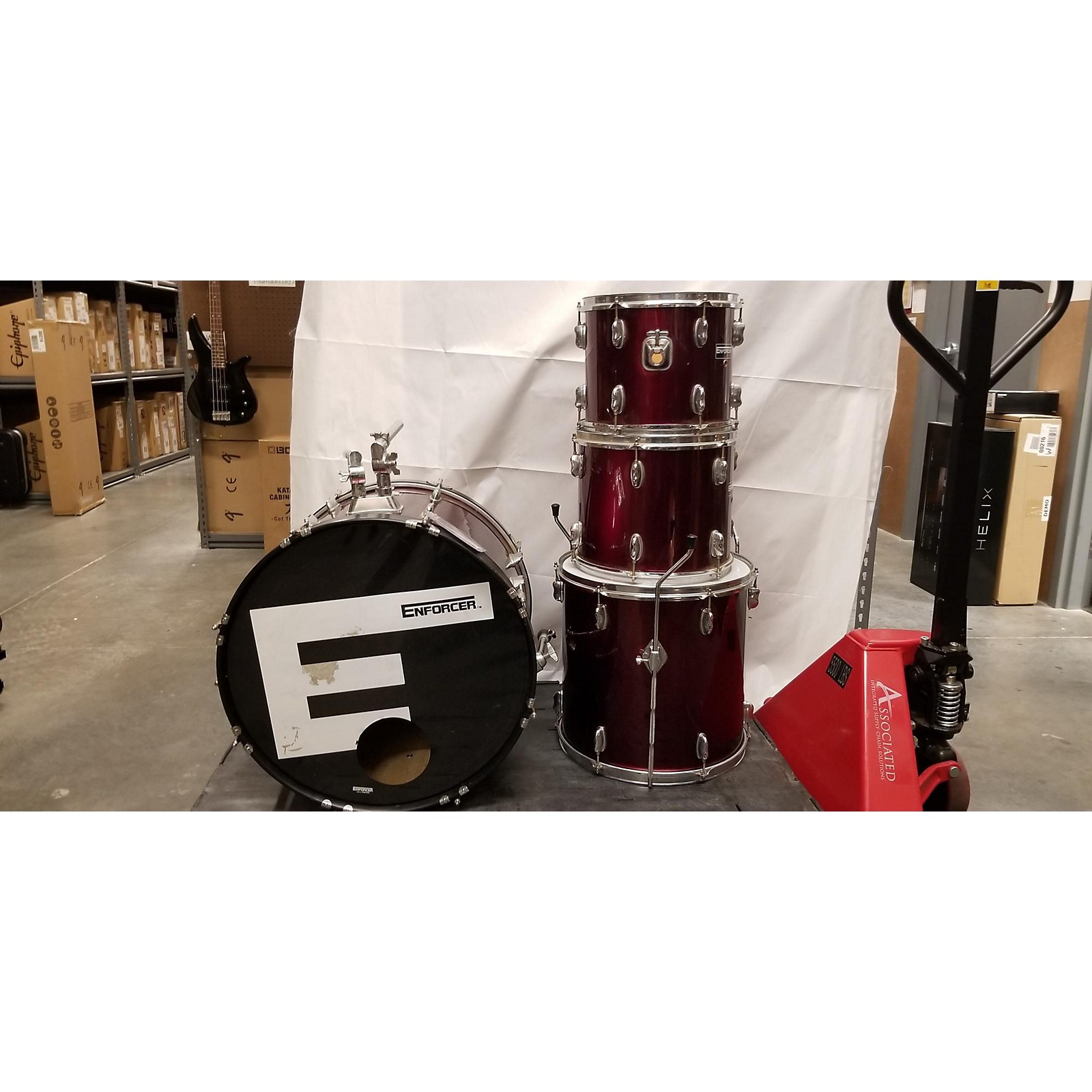 Used Remo Enforcer Drum Kit Wine Red Musician's Friend