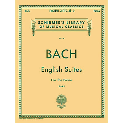 G. Schirmer English Suites for Piano Book 2 By Bach