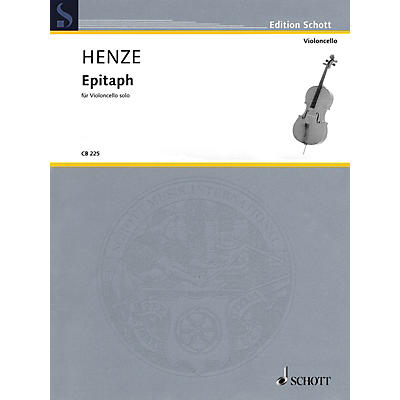 Schott Epitaph (Solo Cello) Schott Series Softcover Composed by Hans Werner Henze