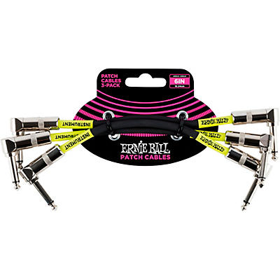 Ernie Ball Ernie Ball 6" Instrument Patch Cable 3-Pack -