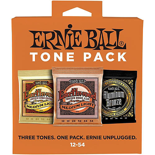 Ernie Ball Medium Light Acoustic Guitar String Tone Pack