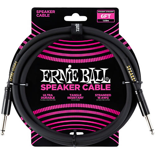 Ernie Ball Ernie Ball Speaker Cable Black Straight/Straight 6 ft. Black