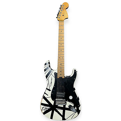 EVH Eruption '78 Striped Series Solid Body Electric Guitar White Stripe