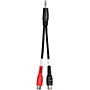 Live Wire Essential Interconnect Y-Cable 3.5 mm TRS Male to RCA Male 6 ft. Black