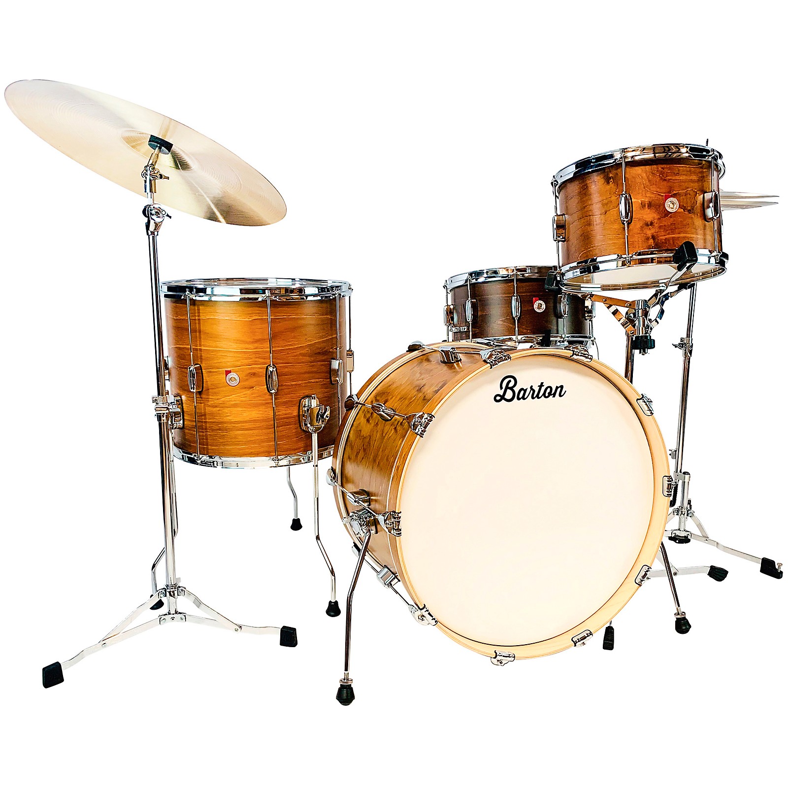 Barton Drums Essential Maple 3Piece Shell Pack with 22 in. Bass Drum Antique Brown Musician's