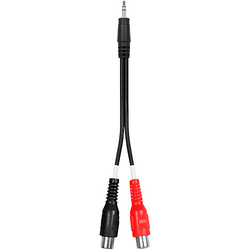 Livewire Essential Y-Adapter 3.5 mm TRS to RCA Female Black 6 in.
