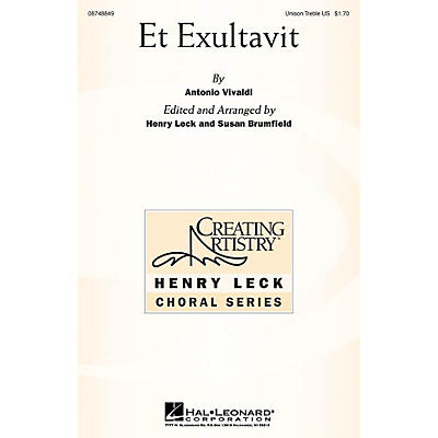Hal Leonard Et Exultavit Unison Treble