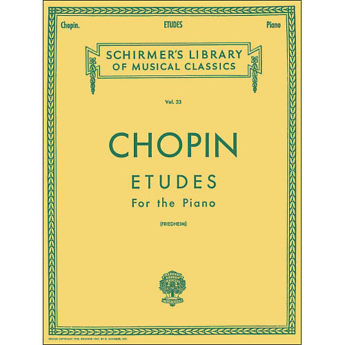 G. Schirmer Etudes for Piano By Chopin