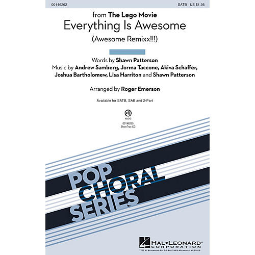 Hal Leonard Everything Is Awesome (from The Lego Movie) SATB arranged by Roger Emerson