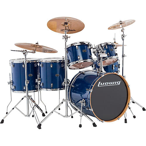 Ludwig Evolution Maple 6-Piece Shell Pack Transparent Blue