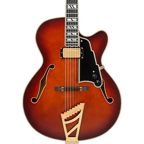 D'Angelico Excel 16 Hollowbody Electric Guitar With Seymour Duncan DA-59 Humbucker Amaretto Burst
