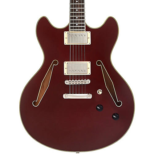 D'Angelico Excel DC Tour Semi-Hollow Electric Guitar With Supro Bolt Bucker Pickups and Stopbar Tailpiece Solid Wine