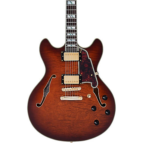 D'Angelico Excel DC XT Semi-Hollow Electric Guitar With Stopbar Tailpiece Amaretto Burst