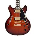D'Angelico Excel Mini DC Semi-Hollow Electric Guitar Solid BlackAmaretto Burst