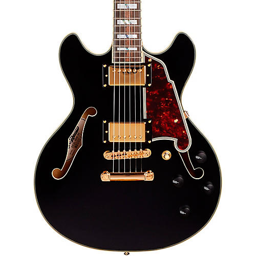 D'Angelico Excel Mini DC Semi-Hollow Electric Guitar Black