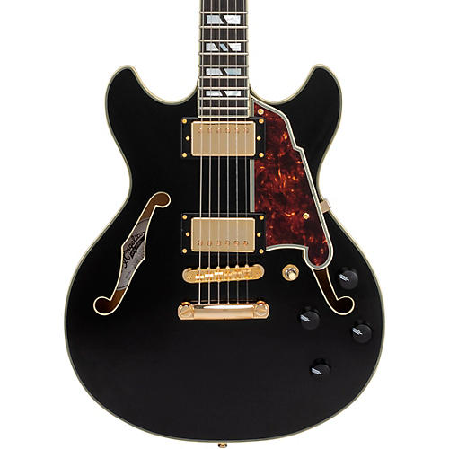 D'Angelico Excel Mini DC Semi-Hollow Electric Guitar Solid Black