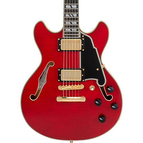 D'Angelico Excel Mini DC Semi-Hollow Electric Guitar Trans Cherry
