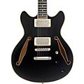 D'Angelico Excel Mini DC Tour Semi-Hollow Electric Guitar With Supro Bolt Bucker Pickups and Stopbar Tailpiece Slate BlueSolid Black