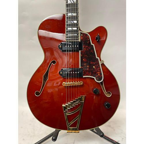 D'Angelico Excel Series 59 Hollow Body Electric Guitar With USA Seymour Duncan P-90s And Stairstep Tailpiece Viola Hollow Body Electric Guitar Red