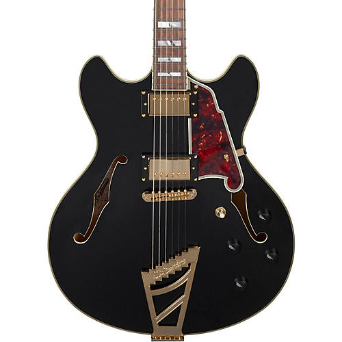 D'Angelico Excel Series DC Semi-Hollow Electric Guitar with Stairstep Tailpiece Black