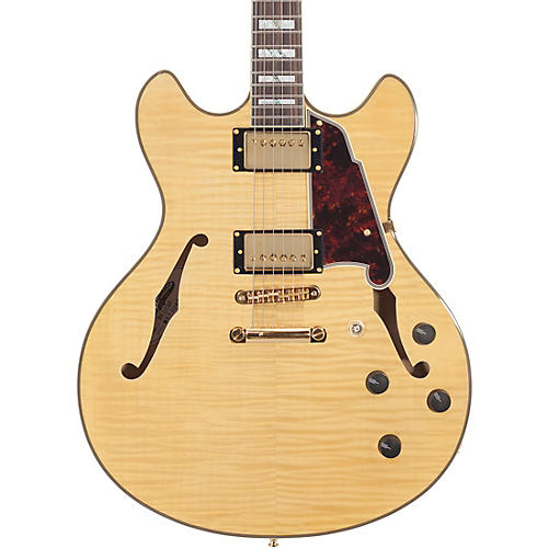 D'Angelico Excel Series DC Semi-Hollow Electric Guitar with Stairstep Tailpiece Natural