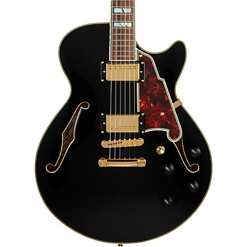 D'Angelico Excel Series SS Semi-Hollow Electric Guitar with Stopbar Tailpiece Black