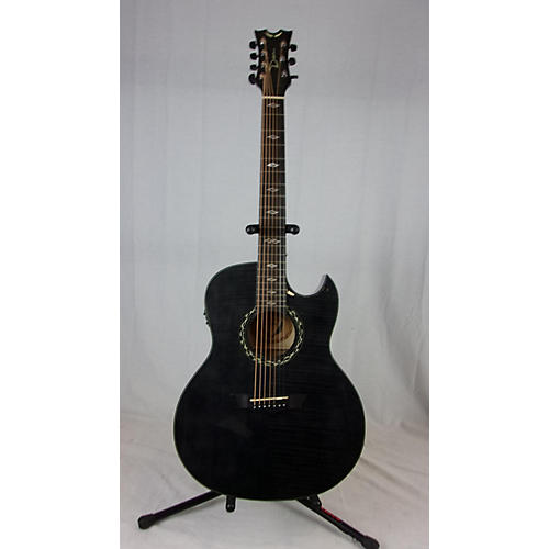 Dean Exhibition Ultra 7 String Acoustic Electric Guitar Trans Black