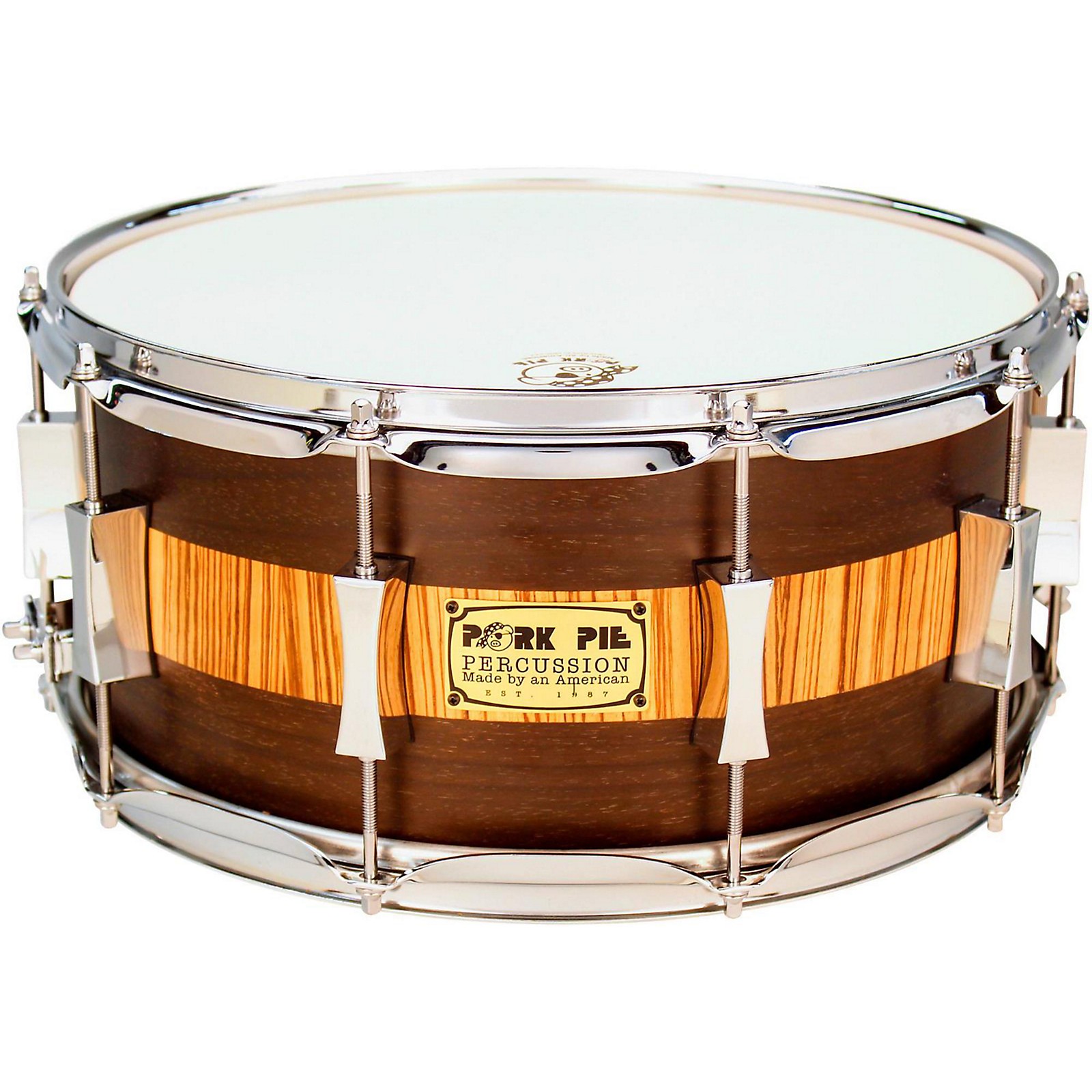 Pork Pie Exotic Rosewood Zebrawood Snare Drum 14 x 6.5 in. Musician's